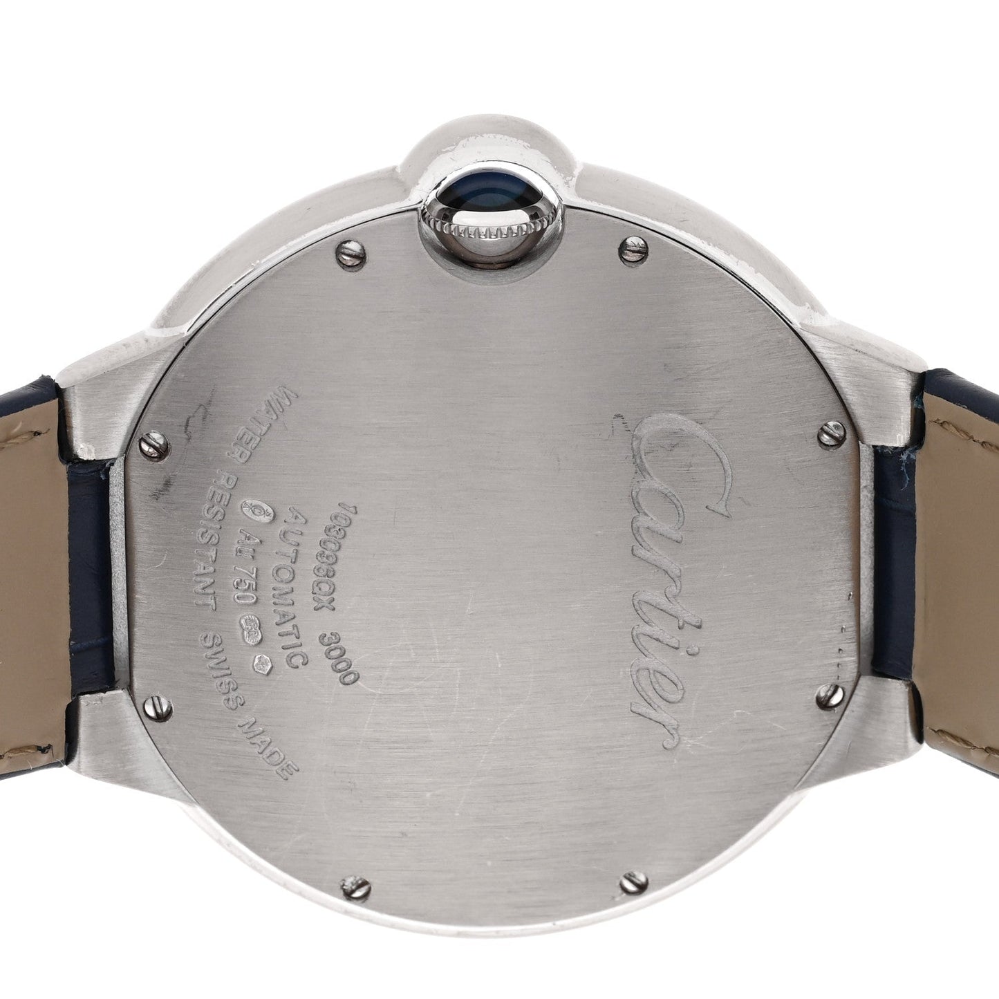 18K White Gold Alligator Diamond Pave Bezel 42mm Ballon Bleu De Cartier Automatic Watch