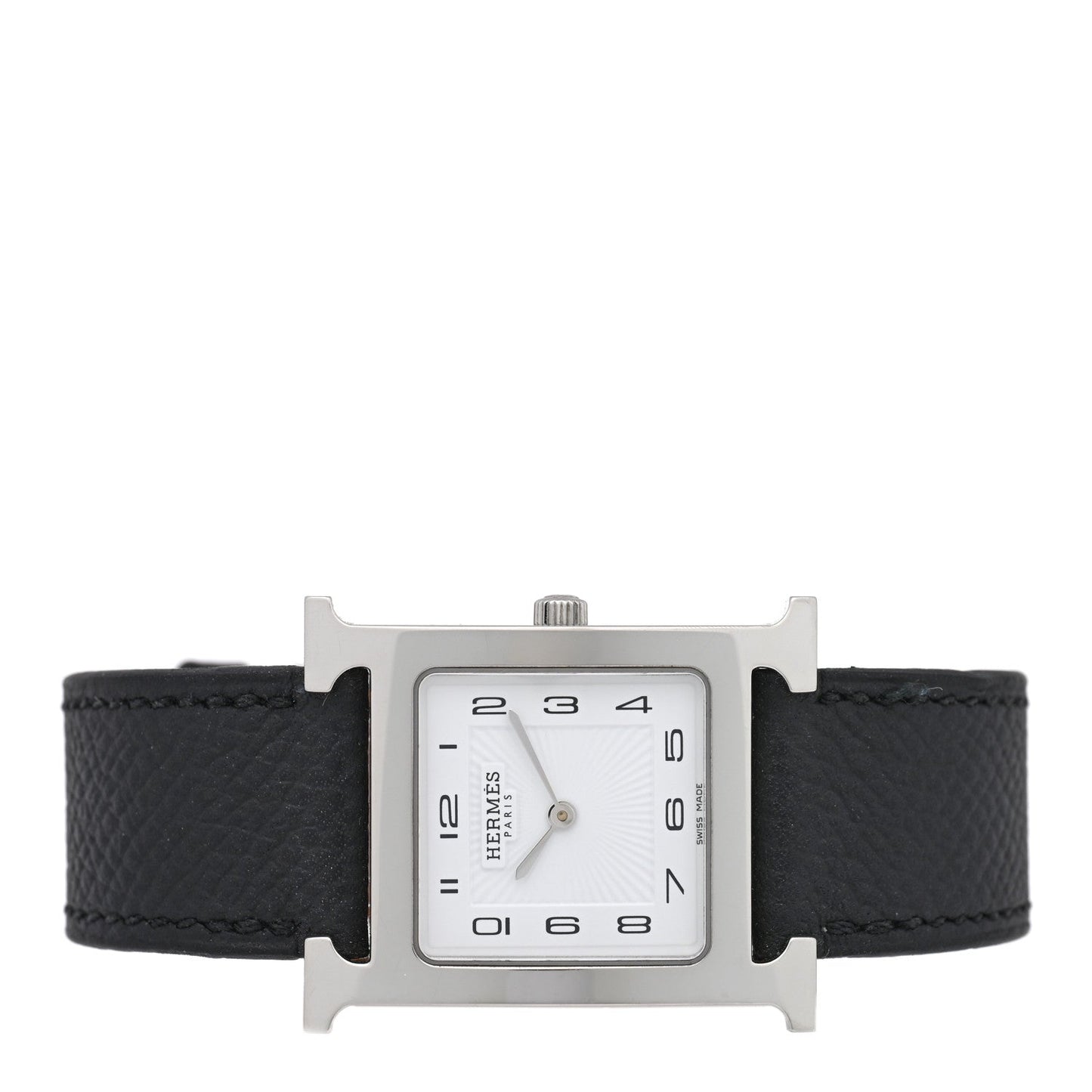 Stainless Steel Epsom 26mm Heure H Hour Quartz Watch Noir