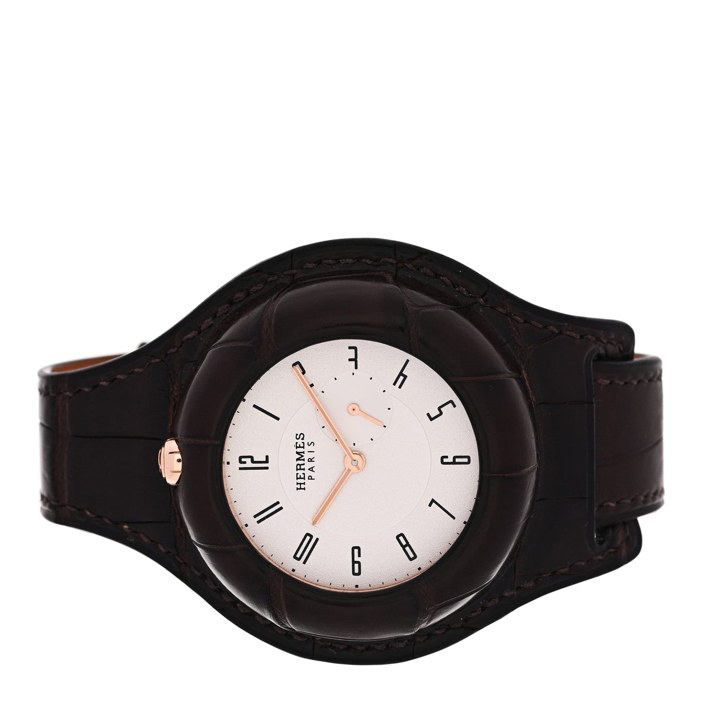 18K Rose Gold Alligator 40mm In the Pocket Automatic Watch Havane