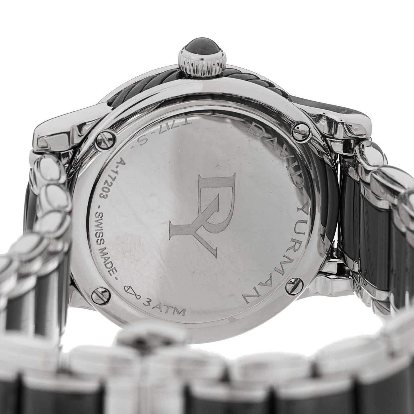 Stainless Steel Ceramic Diamond 30mm Classic Quartz Watch Black