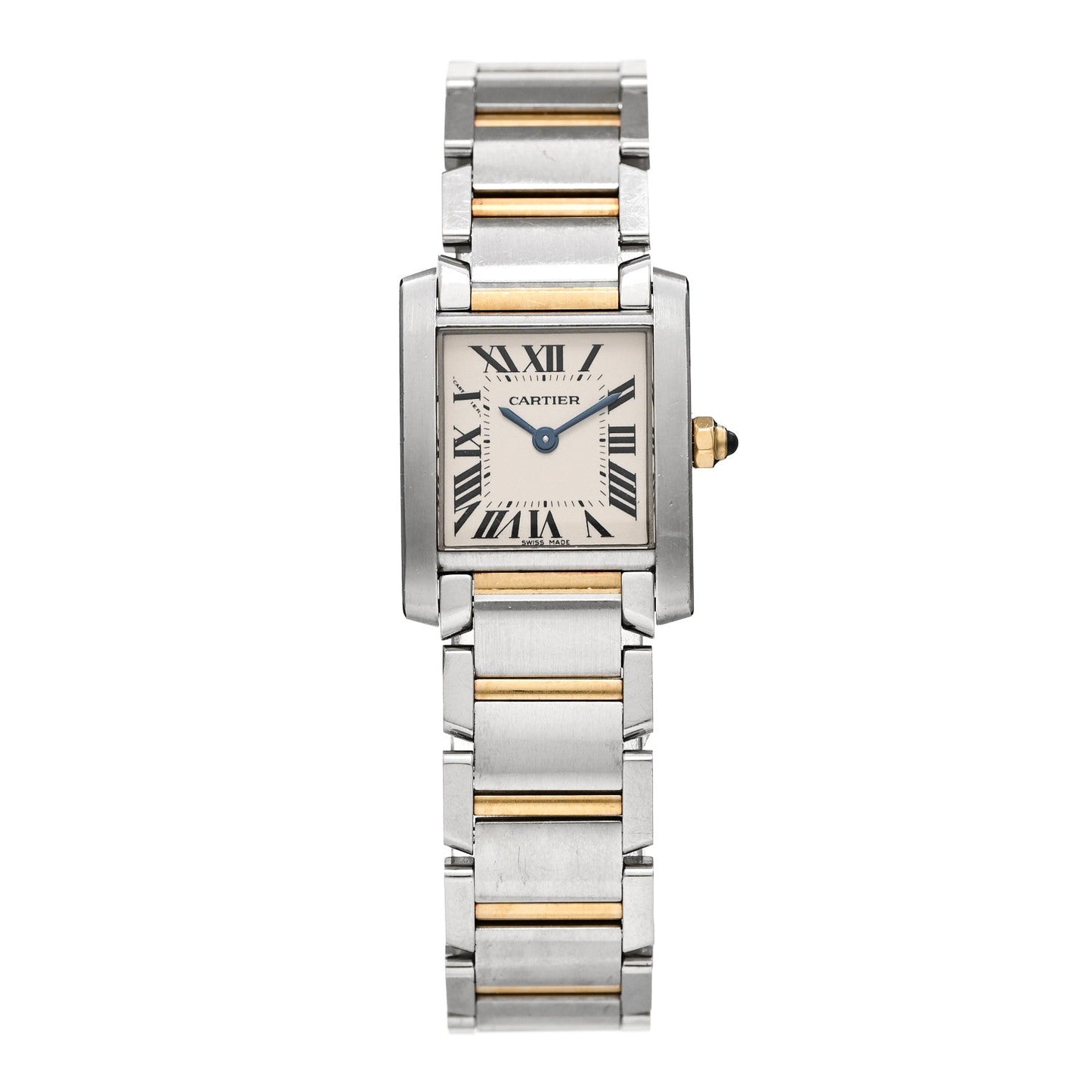 Stainless Steel 18K Yellow Gold 20mm Tank Francaise Quartz Watch