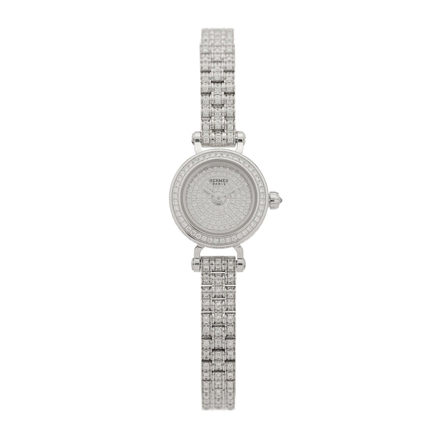 18K White Gold Diamond Pave 16mm Faubourg Quartz Watch
