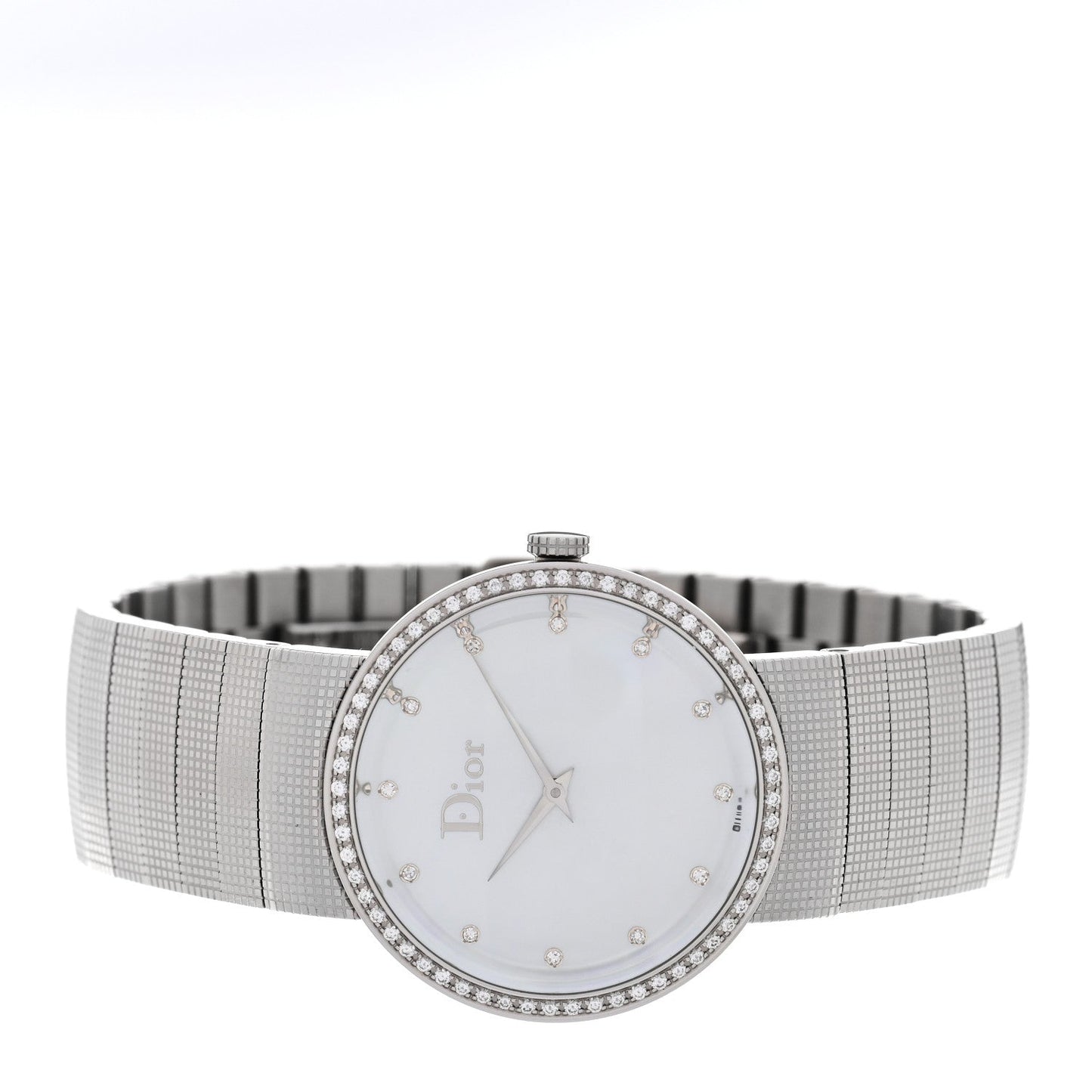 Stainless Steel Diamond Bezel Mother of Pearl 33mm La D De Dior Quartz Watch