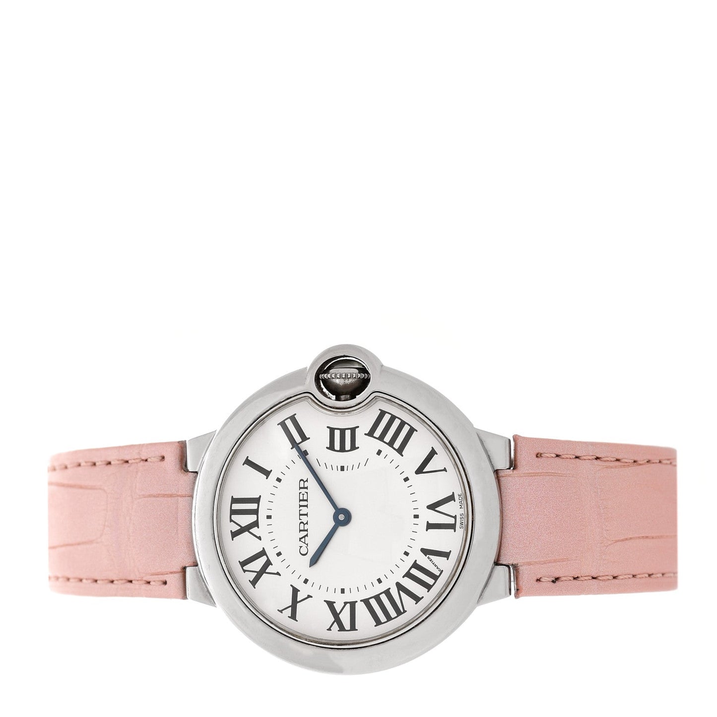 Stainless Steel Alligator 36mm Ballon Bleu De Cartier Quartz Watch