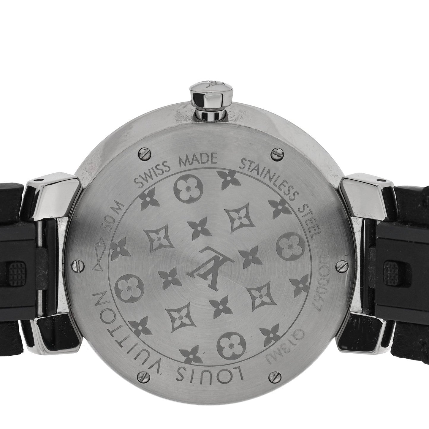 Stainless Steel Epi Diamond 33mm Tambour Slim Quartz Watch Black