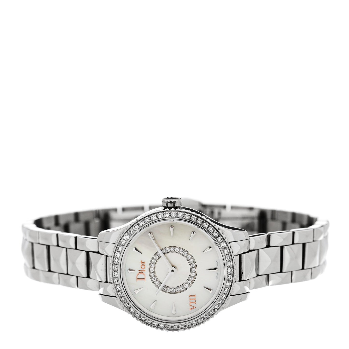 Stainless Steel Diamond Bezel 25mm Dior VIII Montaigne Quartz Watch