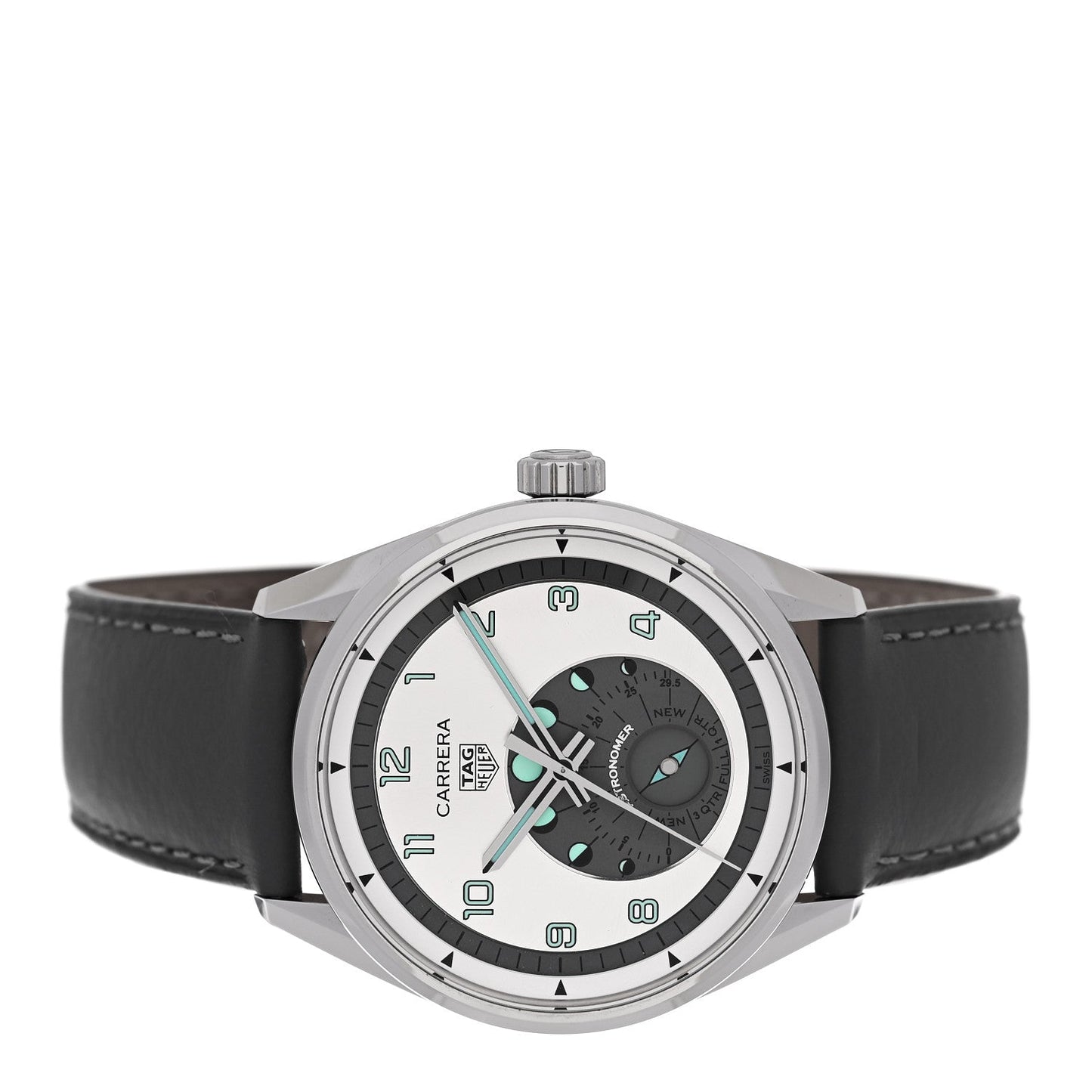 Stainless Steel Calfskin 39mm Carrera Astronomer Automatic Watch Silver WBX2112