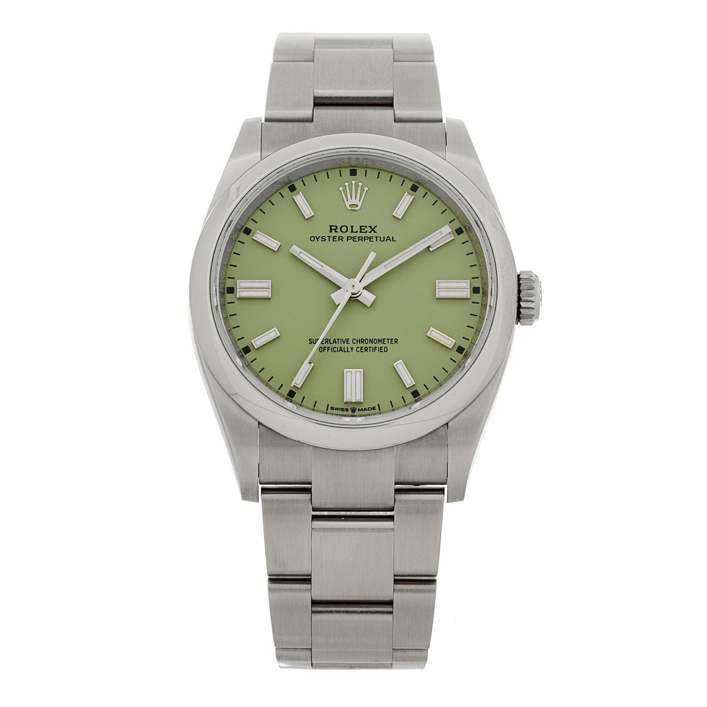 Stainless Steel 36mm Oyster Perpetual Watch Pistachio 126000